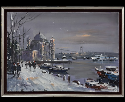 Orhan imzalı tablo — Yağlıboya, 70×50 cm, 9.000 TL müzayede satışı