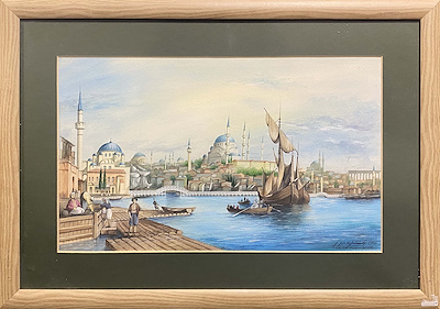 Gela Gorgıladze imzalı tablo — Karışık Teknik, 21×34 cm, 1.600 TL müzayede satışı