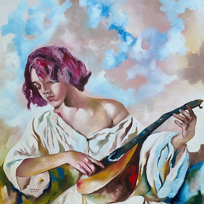 Ahmet Hakan Akkuş imzalı tablo — Yağlı Boya, 70×70 cm, 3.000 TL müzayede satışı