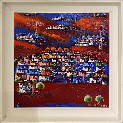 Mustafa Özkan imzalı tablo — Yağlı Boya, 50×50 cm, 25.000 TL müzayede satışı