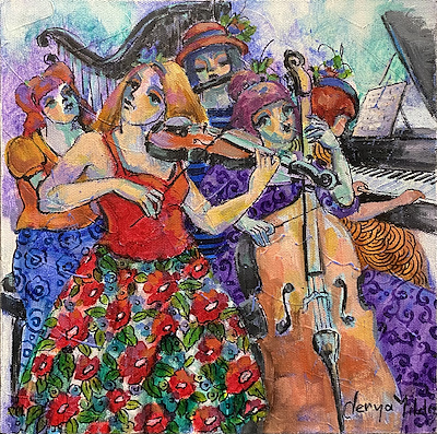 Derya Yıldız imzalı tablo — Yağlı Boya, 25×25 cm, 6.000 TL müzayede satışı