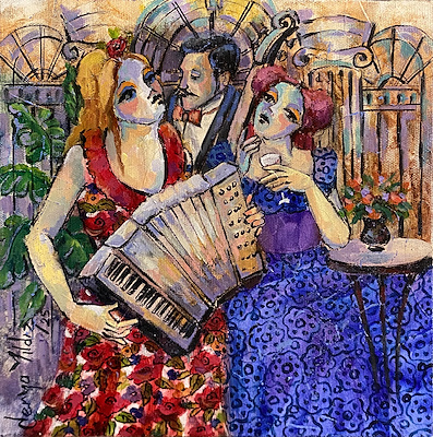 Derya Yıldız imzalı tablo — Yağlı Boya, 25×25 cm, 5.500 TL müzayede satışı