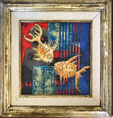 Uğur Çalışkan imzalı tablo — Yağlı Boya, 25×25 cm, 5.000 TL müzayede satışı