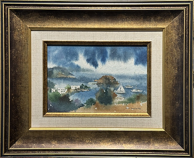 Gafur Uzuner imzalı tablo — Sulu Boya, 12×17 cm, 5.000 TL müzayede satışı