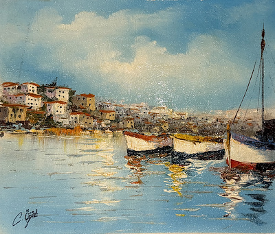 Cafer Öğüt imzalı tablo — Yağlı Boya, 26×31 cm, 2.000 TL müzayede satışı