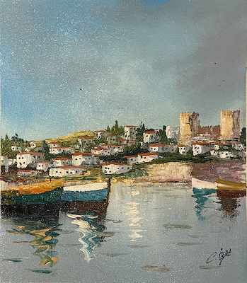 Cafer Öğüt imzalı tablo — Yağlı Boya, 30×26 cm, 2.000 TL müzayede satışı
