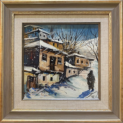 Metin Mankaloğlu imzalı tablo — Yağlı Boya, 20×20 cm, 2.500 TL müzayede satışı