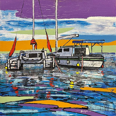 Uğur Akın imzalı tablo — Akrilik Boya, 50×50 cm, 6.000 TL müzayede satışı