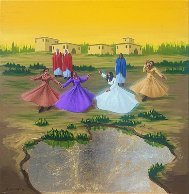 Ramazan Şanlıdağ imzalı tablo — Akrilik Boya, 50×50 cm, 19.000 TL müzayede satışı