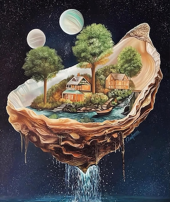 Reyhan Yeşilçimen imzalı tablo — Akrilik Boya, 90×60 cm, 24.000 TL müzayede satışı
