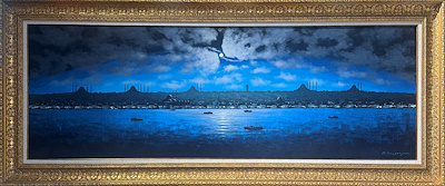 Gasparyan imzalı tablo — Akrilik Boya, 60×180 cm, 19.000 TL müzayede satışı
