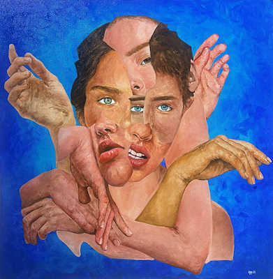 Gözde Yıldırım imzalı tablo — Akrilik Boya, 90×90 cm, 32.000 TL müzayede satışı