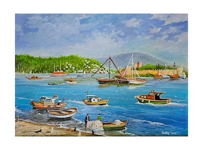 Hüseyin Sartaş imzalı tablo — Yağlı Boya, 50×70 cm, 95.000 TL müzayede satışı