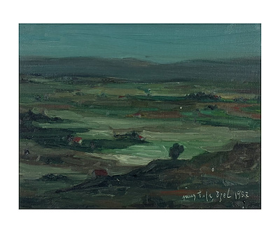 Mustafa Özel imzalı tablo — Yağlı Boya, 26×35 cm, 7.000 TL müzayede satışı