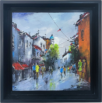 Fikriye Atik Güneş imzalı tablo — Yağlı Boya, 25×25 cm, 4.000 TL müzayede satışı