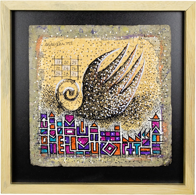 Ersan Çetin imzalı tablo — Akrilik Boya, 26×26 cm, 3.000 TL müzayede satışı