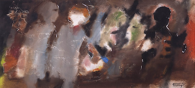 Oktay Bozkurt imzalı tablo — Yağlı Boya, 42.5×19.5 cm, 3.200 TL müzayede satışı