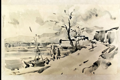 Hikmet Duruer imzalı tablo — Sulu Boya, 19×30 cm, 1.500 TL müzayede satışı