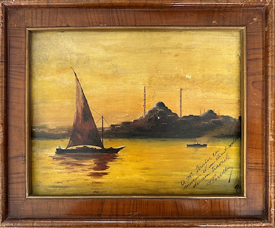 Porccello imzalı tablo — Hat, 30×37 cm, 1.300 TL müzayede satışı