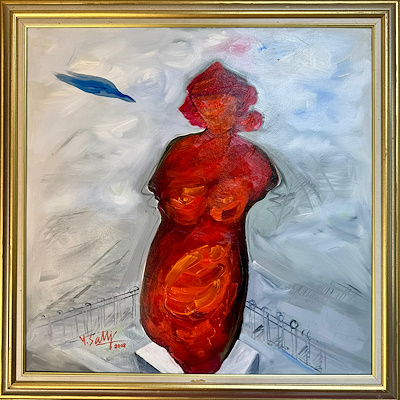 Prof. Dr. Yaşar Sami Gökgöz imzalı tablo — Yağlıboya, 80×80 cm, 175.000 TL müzayede satışı