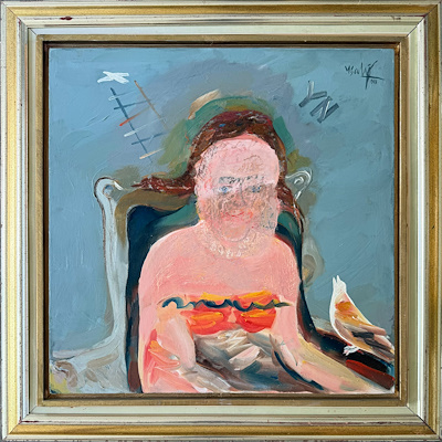 Prof. Dr. Yaşar Sami Gökgöz imzalı tablo — Yağlıboya, 55×55 cm, 60.000 TL müzayede satışı