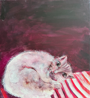 Feriha Tuğran imzalı tablo — Yağlıboya, 55×50 cm, 27.500 TL müzayede satışı