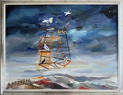Prof. Dr. Yaşar Sami Gökgöz imzalı tablo — Yağlıboya, 80×60 cm, 90.000 TL müzayede satışı