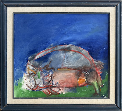 Feriha Tuğran imzalı tablo — Yağlıboya, 45×50 cm, 47.500 TL müzayede satışı