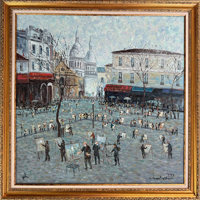 Çoban Ressam imzalı tablo — Yağlıboya, 100×100 cm, 175.000 TL müzayede satışı