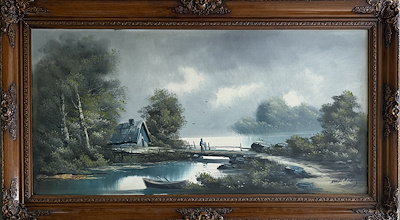 Vahdi Pekin imzalı tablo — Yağlı Boya, 50×100 cm, 4.500 TL müzayede satışı