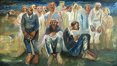 Abdullah Memedoğlu imzalı tablo — Yağlı Boya, 140×80 cm, 20.000 TL müzayede satışı