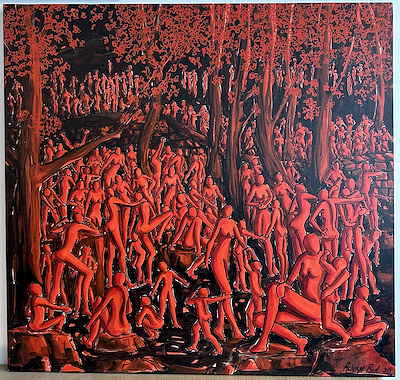 Adviye Bal imzalı tablo — Akrilik Boya, 102×107 cm, 55.000 TL müzayede satışı