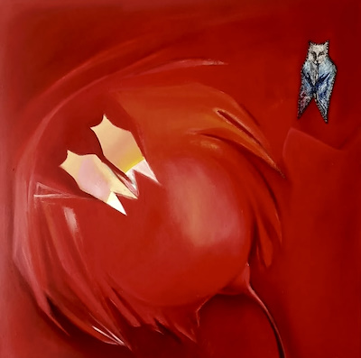 Gökçe Okay imzalı tablo — Yağlı Boya, 70×70 cm, 17.000 TL müzayede satışı