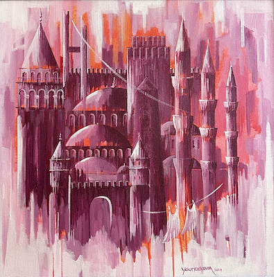 Yakut Kalkavan imzalı tablo — Yağlı Boya, 48×48 cm, 8.000 TL müzayede satışı