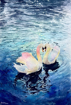 Ömer İnan imzalı tablo — Sulu Boya, 56×38 cm, 6.000 TL müzayede satışı