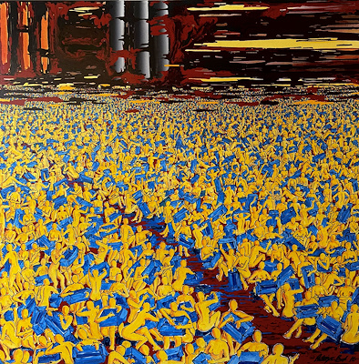 Adviye Bal imzalı tablo — Akrilik Boya, 150×150 cm, 50.000 TL müzayede satışı