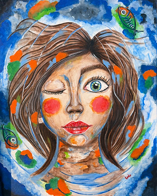 Leda imzalı tablo — Akrilik Boya, 50×40 cm, 2.000 TL müzayede satışı