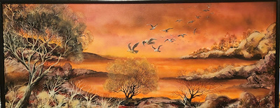 Emir Sarıer imzalı tablo — Yağlı Boya, 40×100 cm, 11.000 TL müzayede satışı