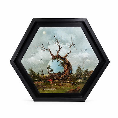 Selim Güventürk imzalı tablo — Yağlı Boya, 40×40 cm, 27.500 TL müzayede satışı