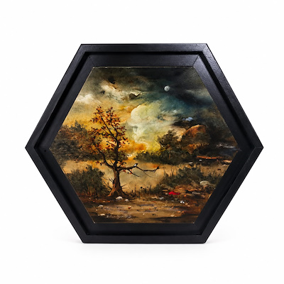 Selim Güventürk imzalı tablo — Yağlı Boya, 40×40 cm, 27.500 TL müzayede satışı