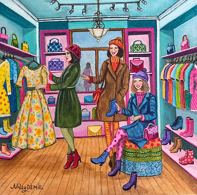 Nilay Demir imzalı tablo — Akrilik Boya, 25×25 cm, 2.500 TL müzayede satışı