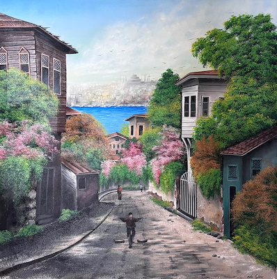 Eda Genç imzalı tablo — Yağlı Boya, 70×70 cm, 1.500 TL müzayede satışı