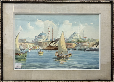 Vahit Armağan imzalı tablo — Sulu Boya, 28×40 cm, 8.000 TL müzayede satışı