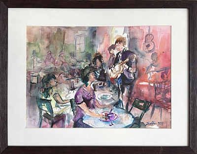 Yasin Akbaydar imzalı tablo — Sulu Boya, 25×35 cm, 3.000 TL müzayede satışı