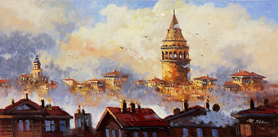Recep Eldeniz imzalı tablo — Yağlı Boya, 60×120 cm, 6.000 TL müzayede satışı