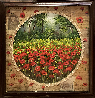 Füsun Ürkün imzalı tablo — Karışık Teknik, 65×65 cm, 18.196 TL müzayede satışı