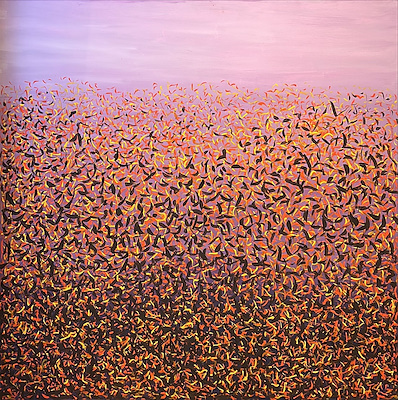 Emine Durak imzalı tablo — Akrilik Boya, 100×100 cm, 18.196 TL müzayede satışı