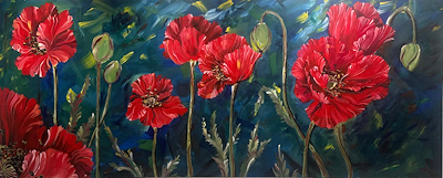 Asiye Karagöz imzalı tablo — Yağlı Boya, 300×120 cm, 86.432 TL müzayede satışı