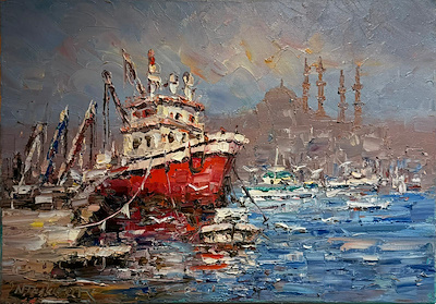 Nihat Taşkıran imzalı tablo — Yağlı Boya, 35×50 cm, 4.549 TL müzayede satışı