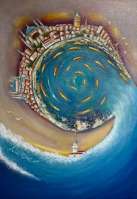Sema Güzel imzalı tablo — Yağlı Boya, 50×35 cm, 6.824 TL müzayede satışı
